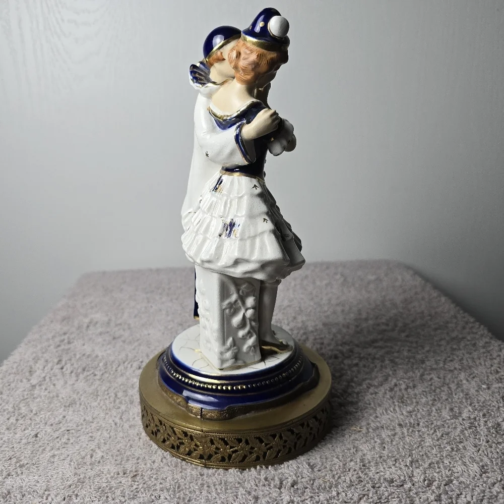 Antique 1920s Art Deco Pierrot &Pierrette Porcelain Figure- Japan